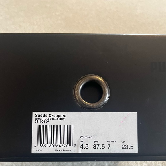 WOMENS FENTY x PUMA SUEDE CREEPERS, GREEN & BURGUNDY SIZE 7, ORIGINAL RELEASE - Picture 10 of 13